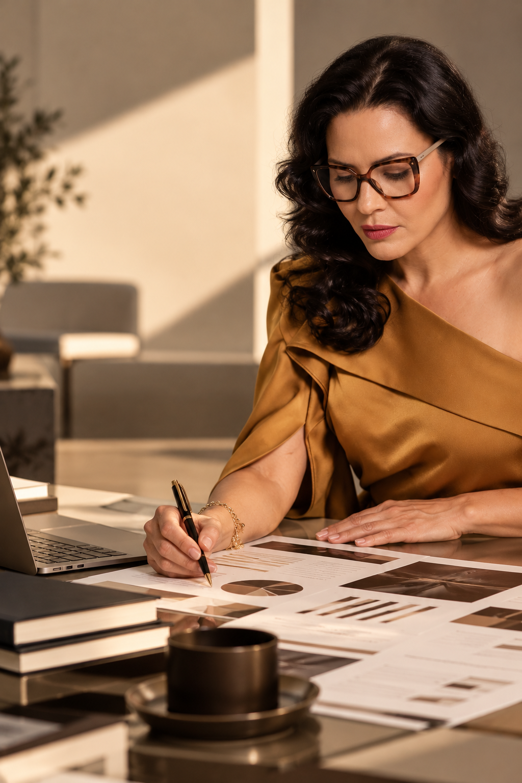 Lussandra Santos analisando relatórios e processos